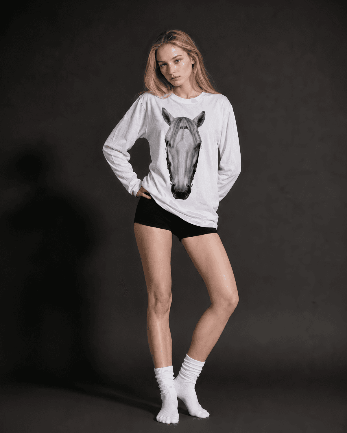 STARLIER HORSONIC PORTRAIT LONGSLEEVE - WHITE HORSE alternate view